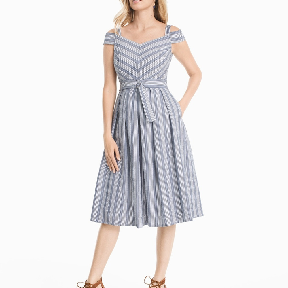 White House black market seersucker dress